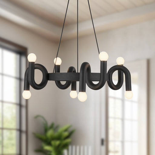 Sadie 23" 8-Light Pendant in Matte Black