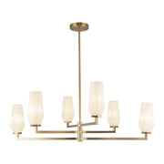 Krysta 35" 6-Light Chandelier in Brushed Gold/Opal Glass
