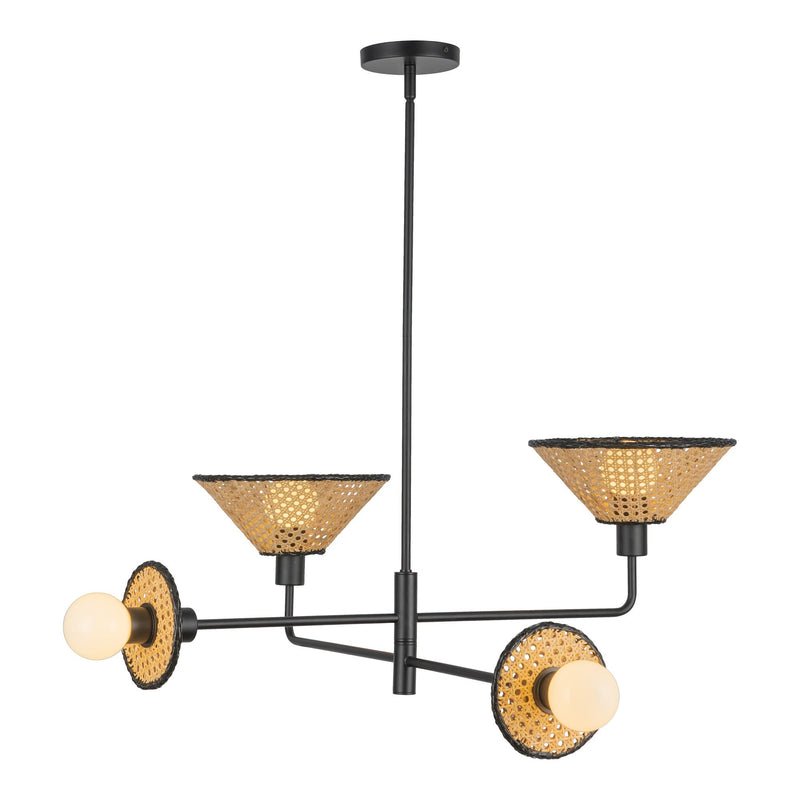 Piper 38" 4-Light Chandelier in Matte Black