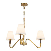 Sloan 30" 3-Light Chandelier in Brushed Gold/White Linen