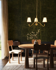 Sloan 30" 3-Light Chandelier in Brushed Gold/White Linen
