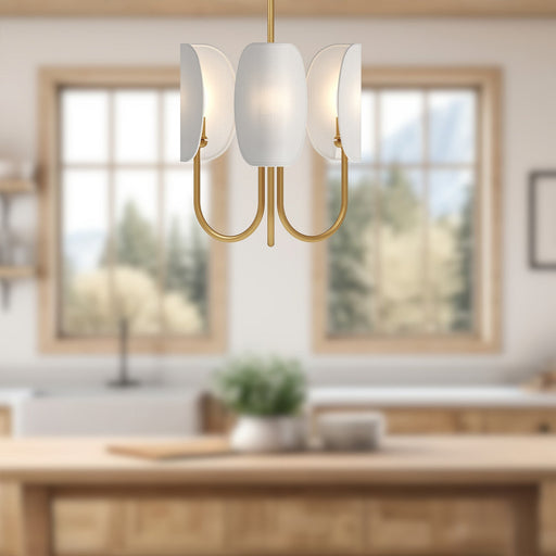 Seno 15" 3-Light Chandelier in Aged Gold
