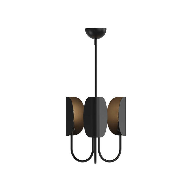Seno 15" 3-Light Chandelier in Matte Black