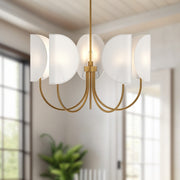 Seno 32" 5-Light Chandelier in Aged Gold