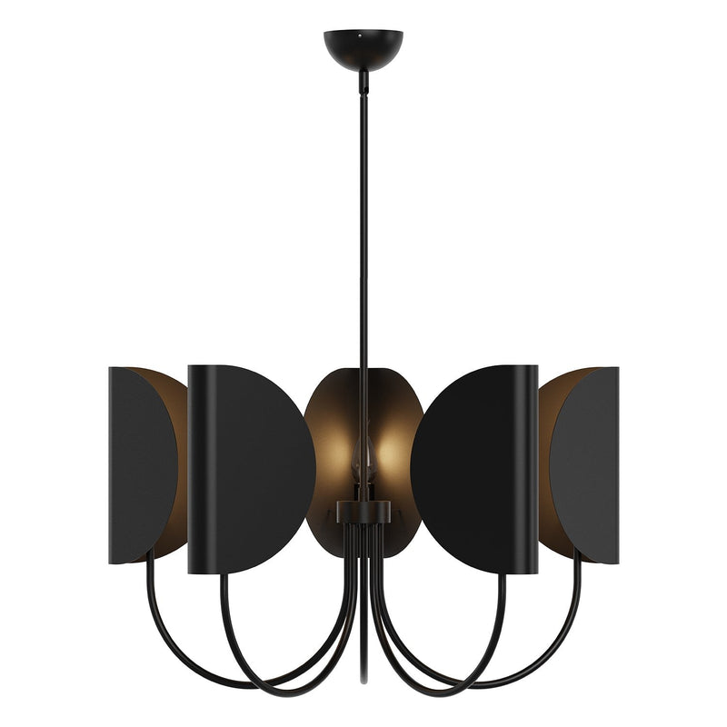 Seno 32" 5-Light Chandelier in Matte Black