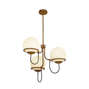 Alba 23" 3-Light Chandelier in Aged Gold/Opal Glass