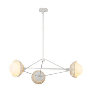 Perth 40" 3-Light Chandelier in White/Opal Glass