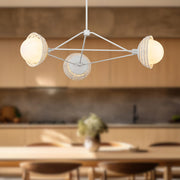 Perth 40" 3-Light Chandelier in White/Opal Glass