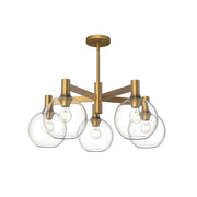 Castilla 29" 5-Light Chandelier in Aged Gold/Clear Glass