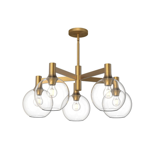 Castilla 29" 5-Light Chandelier in Aged Gold/Clear Glass