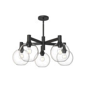Castilla 29" 5-Light Chandelier in Clear Glass/Matte Black