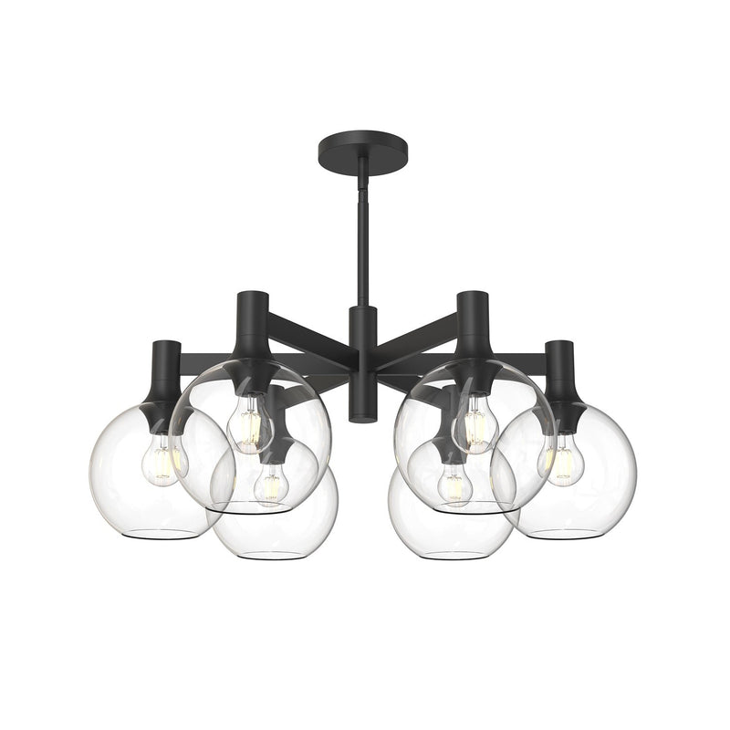 Castilla 29" 6-Light Chandelier in Clear Glass/Matte Black