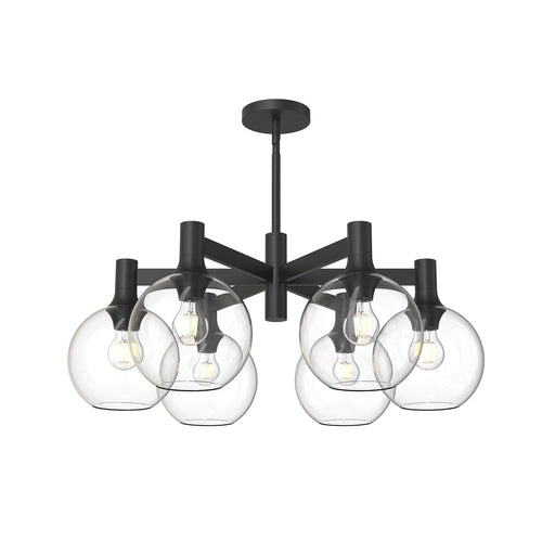 Castilla 29" 6-Light Chandelier in Clear Glass/Matte Black