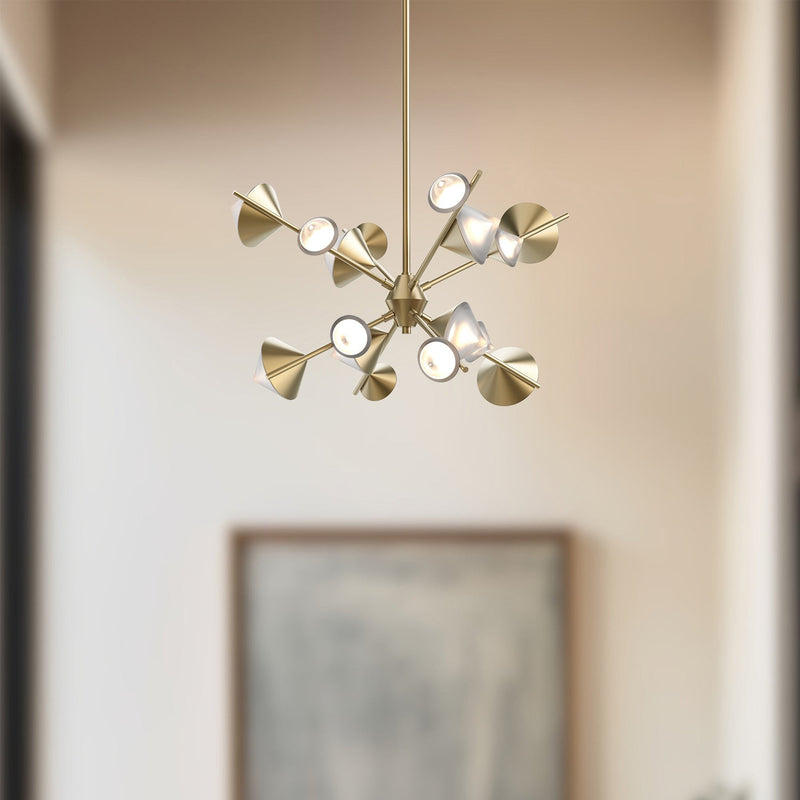 Geode 25" Chandelier in Brushed Gold