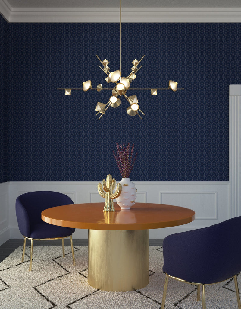 Geode 48" Chandelier in Brushed Gold