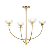 Sylvia 26" 4-Light Chandelier in Brushed Gold/Clear Glass