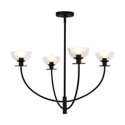 Sylvia 26" 4-Light Chandelier in Matte Black/Clear Glass