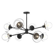 Francesca 40" 8-Light Chandelier in Clear Glass/Matte Black