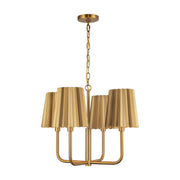Plisse 23" 4-Light Chandelier in Aged Gold