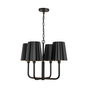 Plisse 23" 4-Light Chandelier in Matte Black
