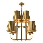 Plisse 30" 8-Light Chandelier in Aged Gold