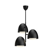 Kenji 24" 3-Light Chandelier in Matte Black/Opal Matte Glass