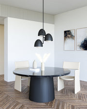 Kenji 24" 3-Light Chandelier in Matte Black/Opal Matte Glass