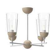 Emil 25" 4-Light Chandelier in White/White Oak
