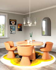 Emil 25" 4-Light Chandelier in White/White Oak