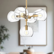 Willow 18" 5-Light Chandelier in Brushed Gold/Clear Glass
