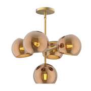 Willow 18" 5-Light Chandelier in Brushed Gold/Copper Glass