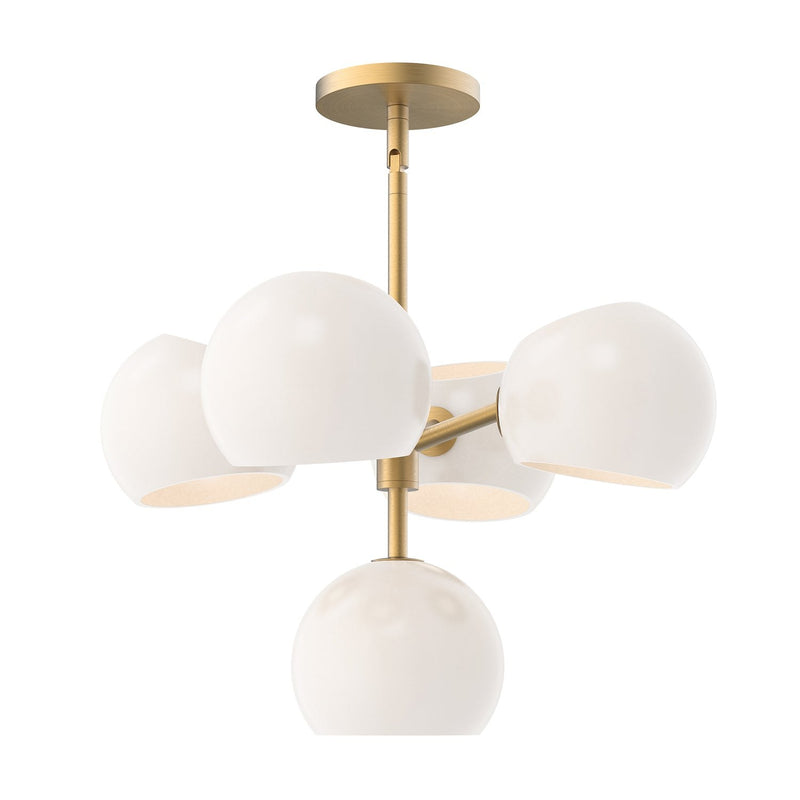 Willow 18" 5-Light Chandelier in Brushed Gold/Opal Matte Glass