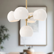 Willow 18" 5-Light Chandelier in Brushed Gold/Opal Matte Glass