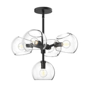 Willow 18" 5-Light Chandelier in Clear Glass/Matte Black