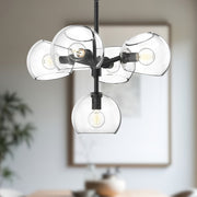 Willow 18" 5-Light Chandelier in Clear Glass/Matte Black