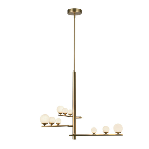 Cypress 3-Head Chandelier in Brushed Gold/Opal Glass