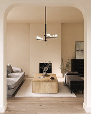 Cypress 3-Head Chandelier in Brushed Gold/Opal Glass