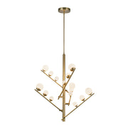 Cypress 5-Head Chandelier in Brushed Gold/Opal Glass
