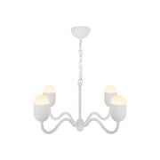 Effie 27" 4-Light Chandelier in Antique White/Opal Glass