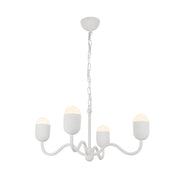 Effie 27" 4-Light Chandelier in Antique White/Opal Glass