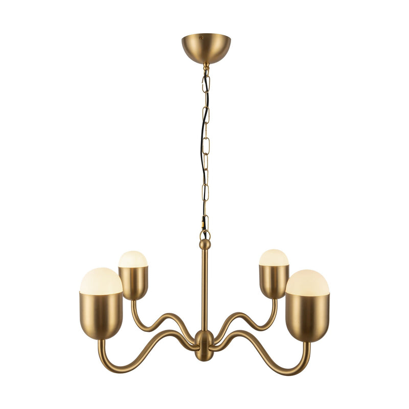 Effie 27" 4-Light Chandelier in Brushed Gold/Opal Glass