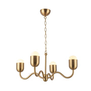 Effie 27" 4-Light Chandelier in Brushed Gold/Opal Glass