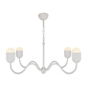 Effie 39" 4-Light Chandelier in Antique White/Opal Glass