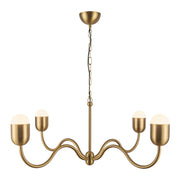 Effie 39" 4-Light Chandelier in Brushed Gold/Opal Glass