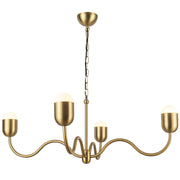 Effie 39" 4-Light Chandelier in Brushed Gold/Opal Glass