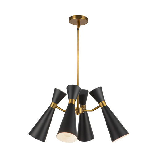 Blake 24" 4-Light Chandelier in Matte Black/Aged Gold