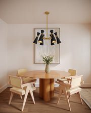 Blake 32" 6-Light Chandelier in Matte Black/Aged Gold