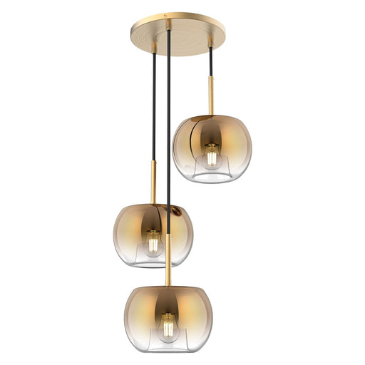 Samar 14" 3-Light Pendant in Brushed Gold/Copper