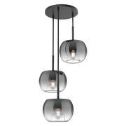 Samar 14" 3-Light Pendant in Black/Smoked
