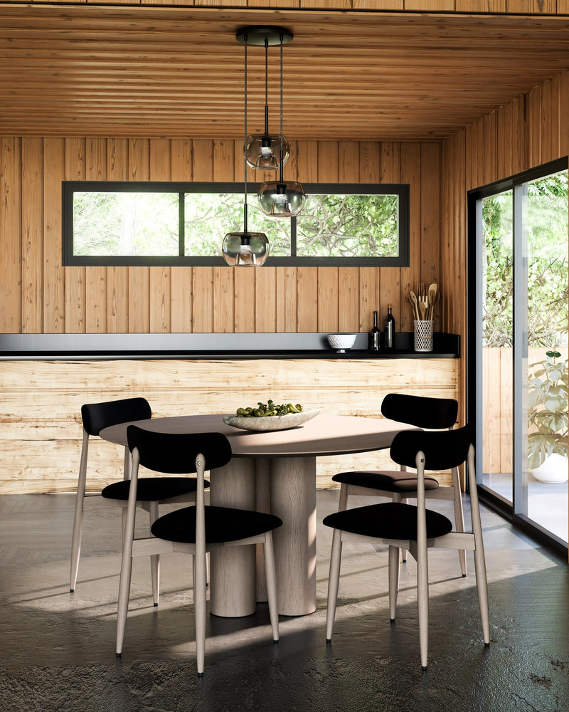 Samar 14" 3-Light Pendant in Black/Smoked